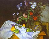 Still Life with Flowers and Fruit by Paul Cezanne